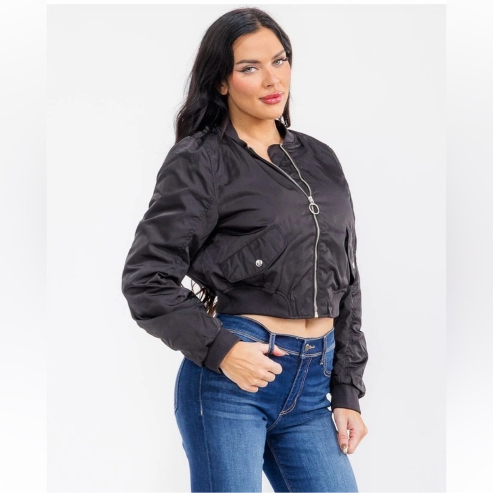 Black Bomber Jacket - Picture 4 of 4
